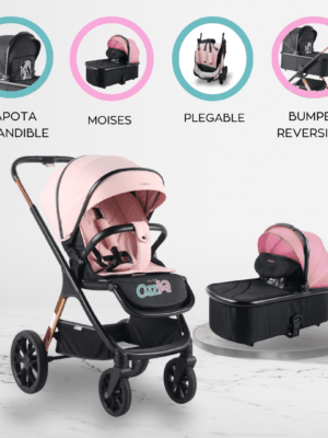 Coche Cuna Moises Premium «LEXUZ GOLD» Pink