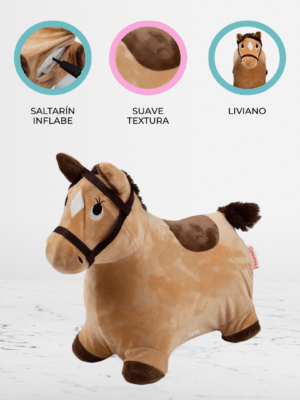 Saltarín de Peluche Inflable +18meses «CABALLO» Brown