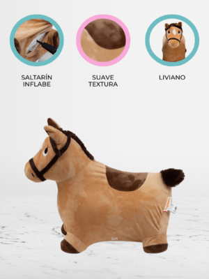 Saltarín de Peluche Inflable +18meses «CABALLO» Brown