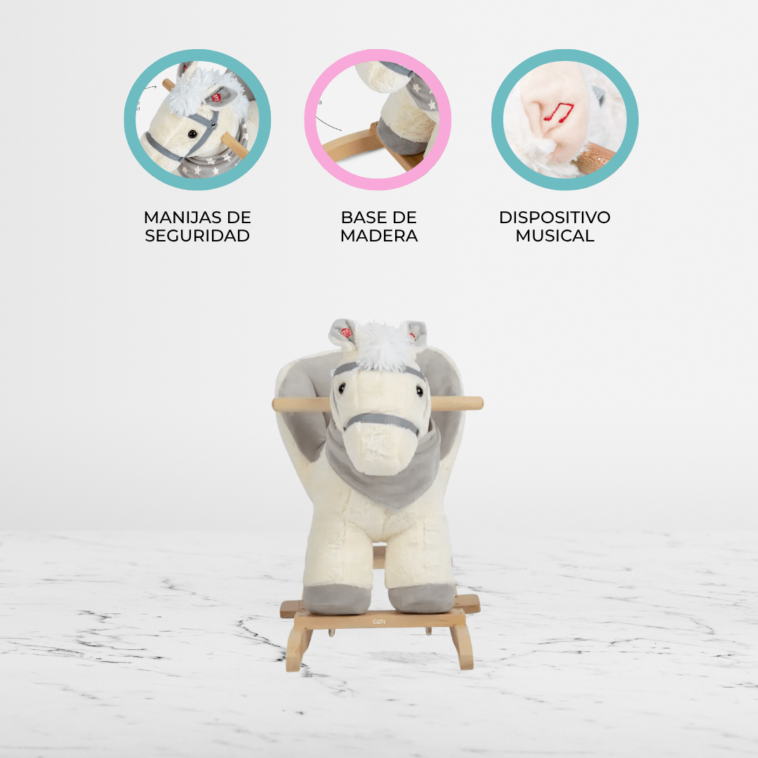 Peluche Mecedor +12meses «CABALLO» White - Imagen 3
