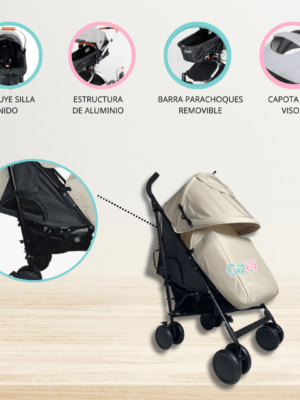 Coche Bastón para Bebé «KRHONOS» Beige