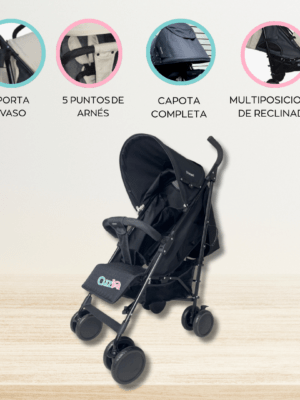 Coche Bastón para Bebé «KRHONOS» Black