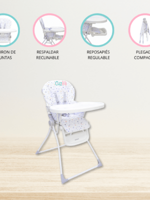 Silla de Comer «VAINILLA»White/Granite