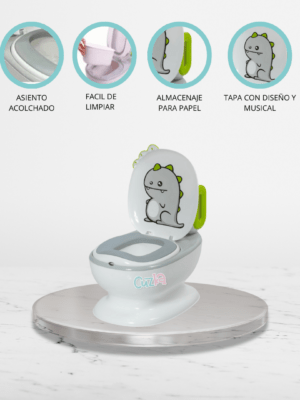 Bacín Musical para Niños «CLEANY» Gris