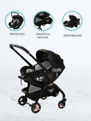 Coche 3 en 1 con Accesorios «DONNA PRO» Black