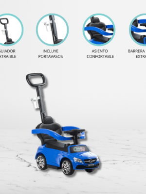 Correpasillo empujador «BUGGY» 3 en 1 con luces Blue