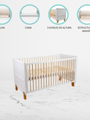 Cuna Cama de Madera «Vigo» White