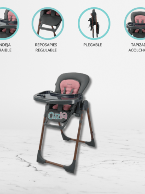 Silla de Comer para Bebés «MALMO CON PAD» Rosa Malva