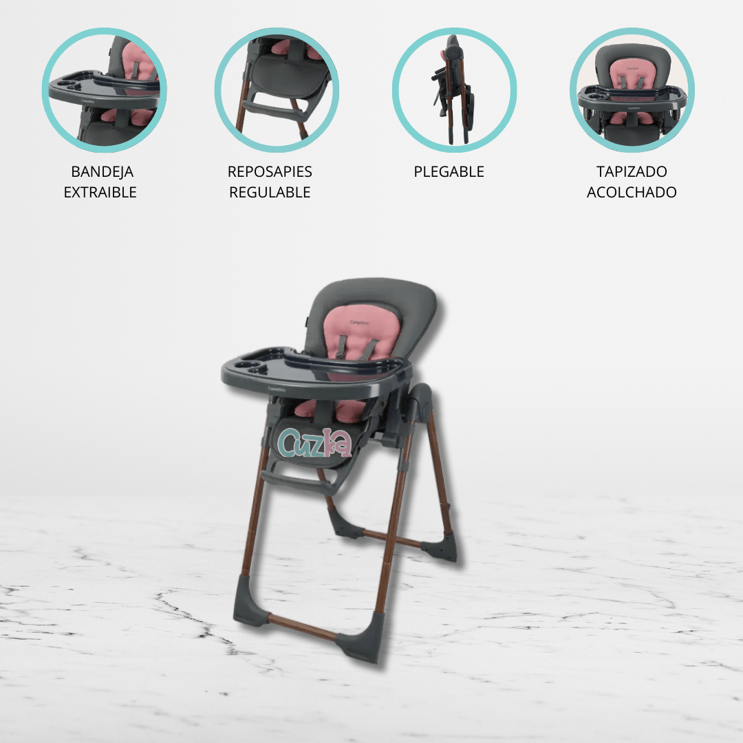 Silla de Comer para Bebés «MALMO CON PAD» Rosa Malva - Imagen 2