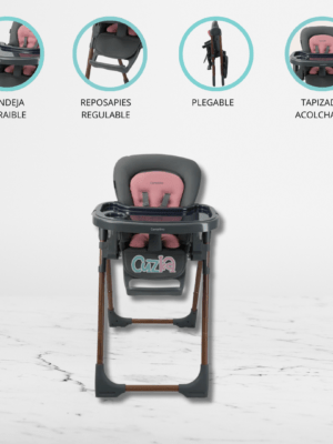 Silla de Comer para Bebés «MALMO CON PAD» Rosa Malva