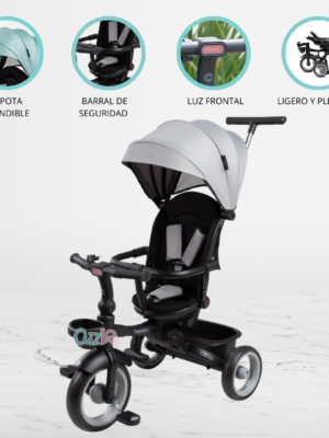 Triciclo Plegable 360 para Niños «SAFARI» Gris