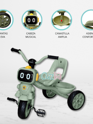 Triciclo Chavo para niños «ROBOT» Green