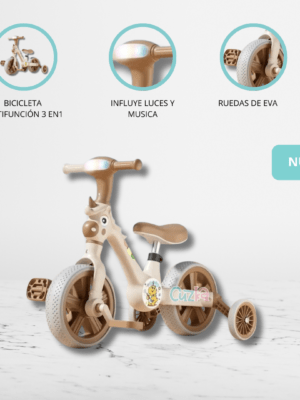 Bicicleta de Balance para Niños «UNICORNIO» Chocolate