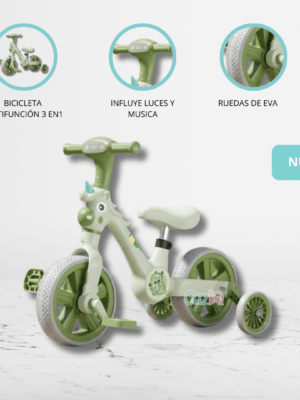 Bicicleta de Balance para Niños «UNICORNIO» Menta