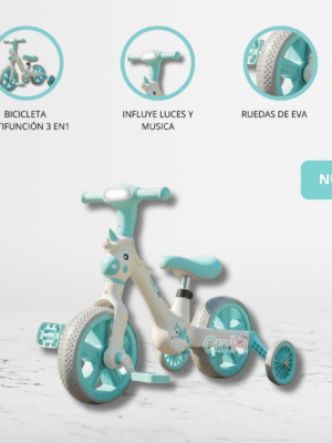 Bicicleta de Balance para Niños «UNICORNIO» Ligth Blue