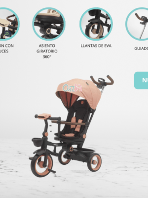 Triciclo Giratorio Plegable para Niños «PURA» Pink
