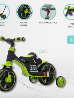 Bicicleta Guía 3 en 1 para Niños «CYCLO GUÍA» Green