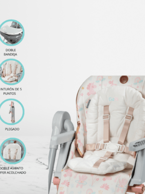 Silla de Comer Mecedora «GRAVY» pink