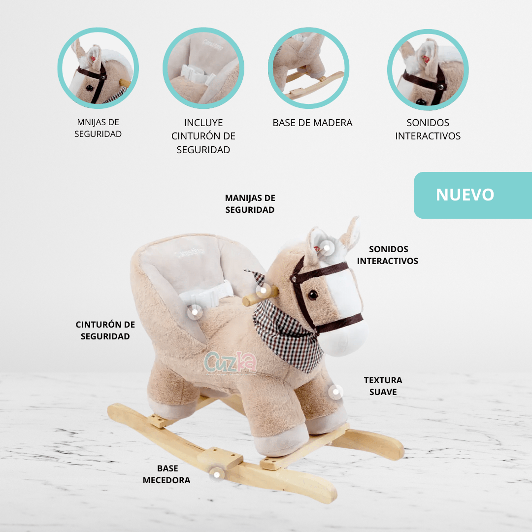 Peluche Mecedor +12meses «CABALLO» Beige - Imagen 4