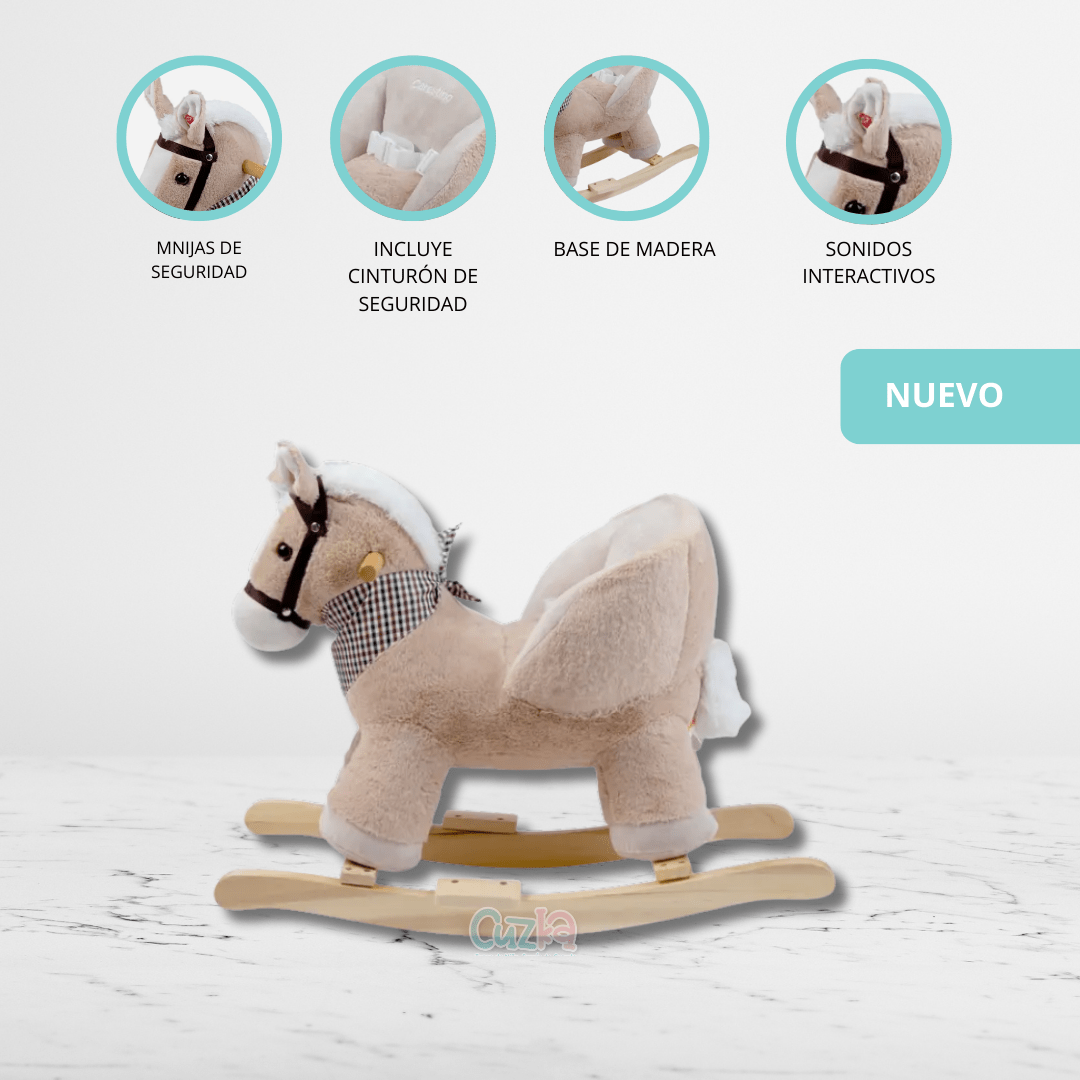 Peluche Mecedor +12meses «CABALLO» Beige - Imagen 3