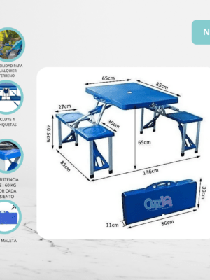 Mesa Maletín Plegable «PICNIC» Blue