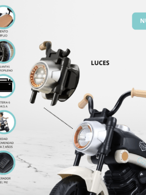 Moto a Batería para Niños «CHOPPER» Beige