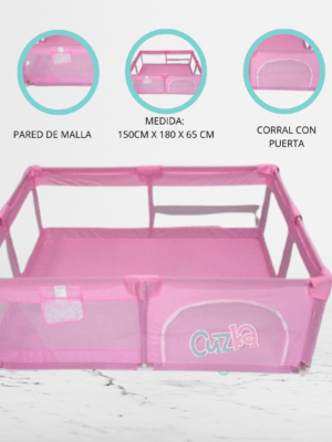 Corral Plegable para Bebé «GIANT» Pink