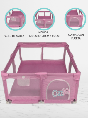 Corral Plegable para Bebé  «PETITE» Pink
