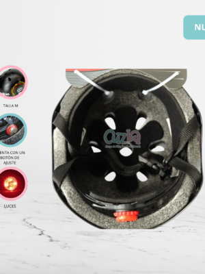 Casco Protector con Diseño y Luces para Niños «VELOX» Black/Rasta
