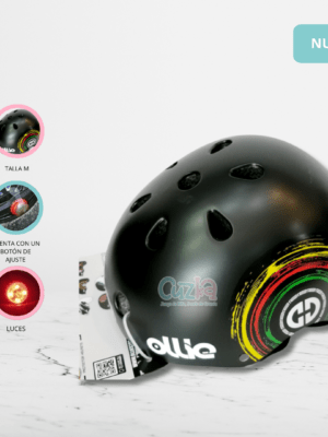 Casco Protector con Diseño y Luces para Niños «VELOX» Black/Rasta