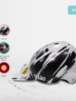 Casco Protector con Diseño y Luces para Niños «VELOX» White/Black