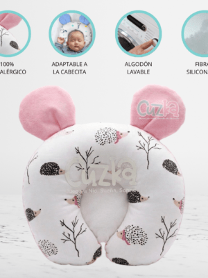 Almohada Anti cabeza Plana para Bebé «OREILLE» Pink
