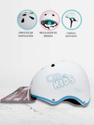 Casco Protector Regulable para Niño OLLIE «XS OLLIE KIDS» White