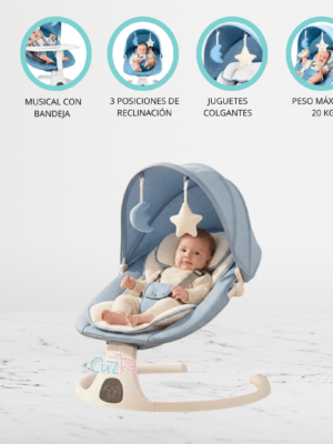 Silla Mecedora Eléctrica para Bebé «LUNA» Blue