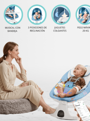 Silla Mecedora Eléctrica para Bebé «LUNA» Blue