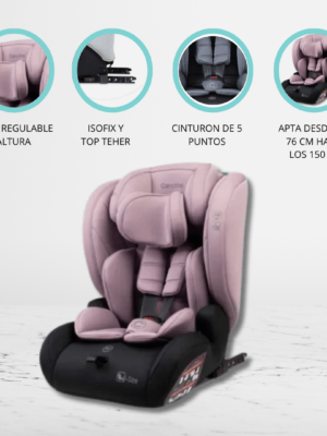 Silla de Auto con Sistema Isofix «MUNICH» Rosa Malva